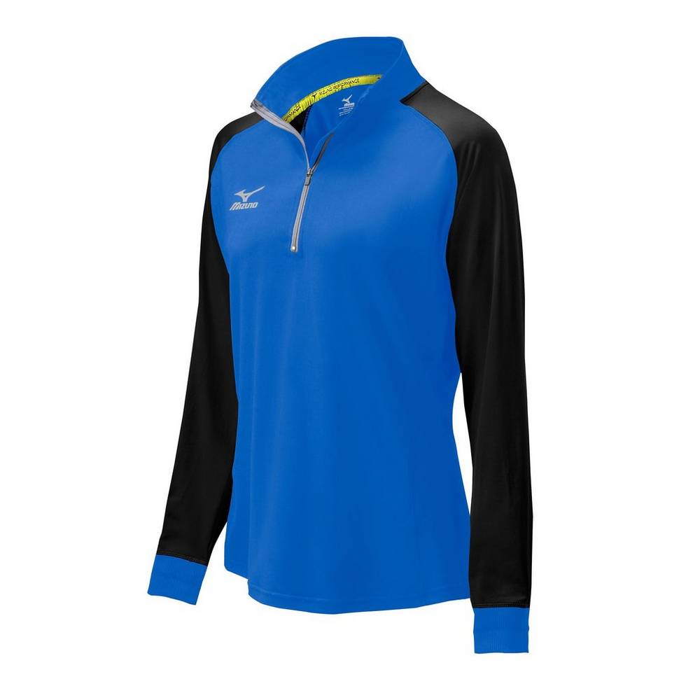 Mizuno Elite 9 Prime 1/2 Zip - Bayan Mont - Kraliyet Mavisi/Siyah Türkiye (TVDIPH-597)